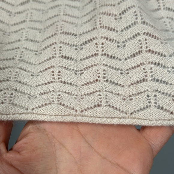 NakedCashmere Cream / Off white Mock Neck Long Sleeve Cashmere Sweater size M - Picture 9 of 11